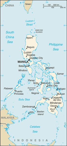 map of philippines and japan. The Philippines is also well